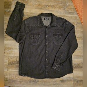 New condition, Lucky Brand washed Denim rock and roll shirt men's size 2XL